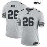 Men's NCAA Ohio State Buckeyes Jaelen Gill #26 College Stitched Authentic Nike Gray Football Jersey VR20A78QW